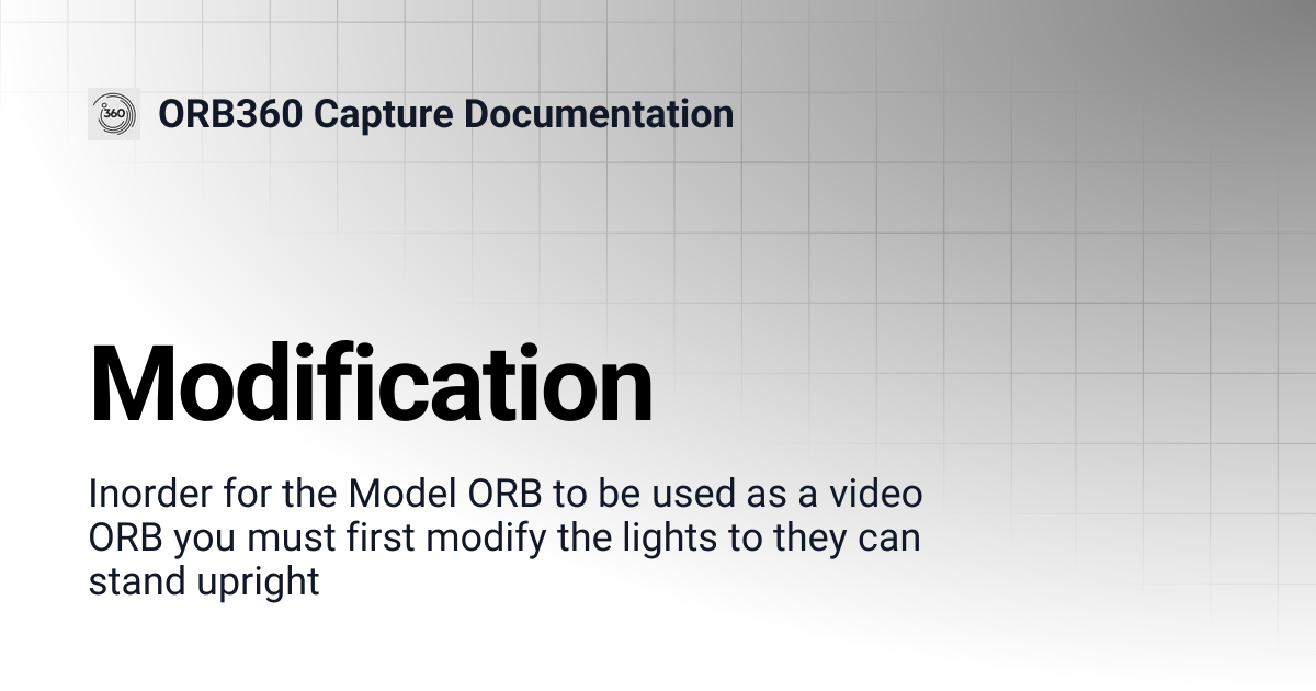Modification | ORB360 Capture Documentation
